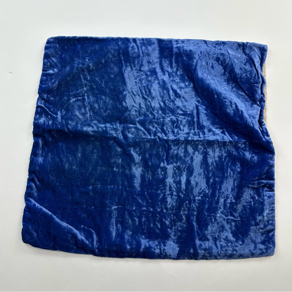 West Elm Blue Velvet Accent Pillow Cover